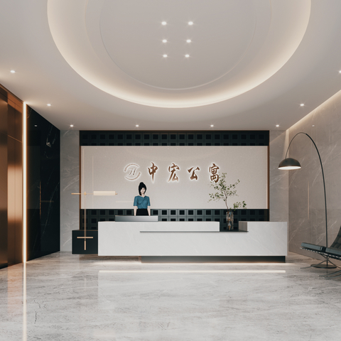  公寓前台大堂su模型 