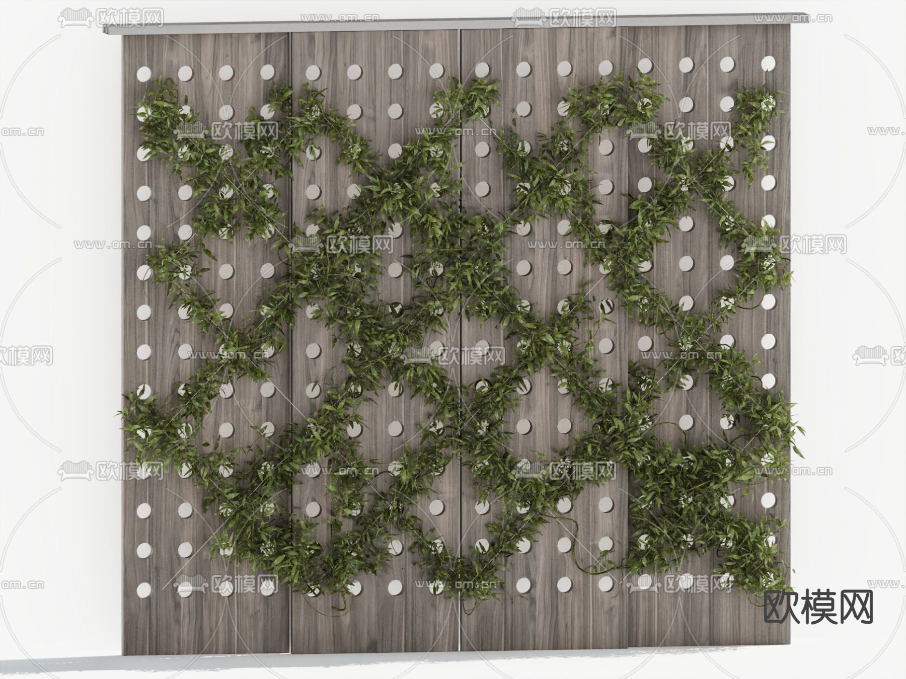 绿植墙 藤曼墙su模型下载（渲染图2）