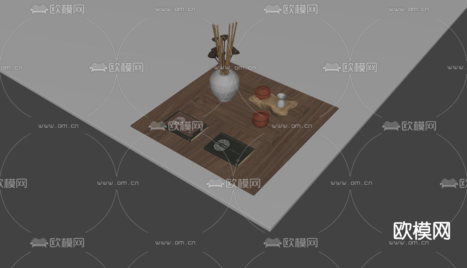 新中式茶具 茶壶su模型下载（渲染图1）