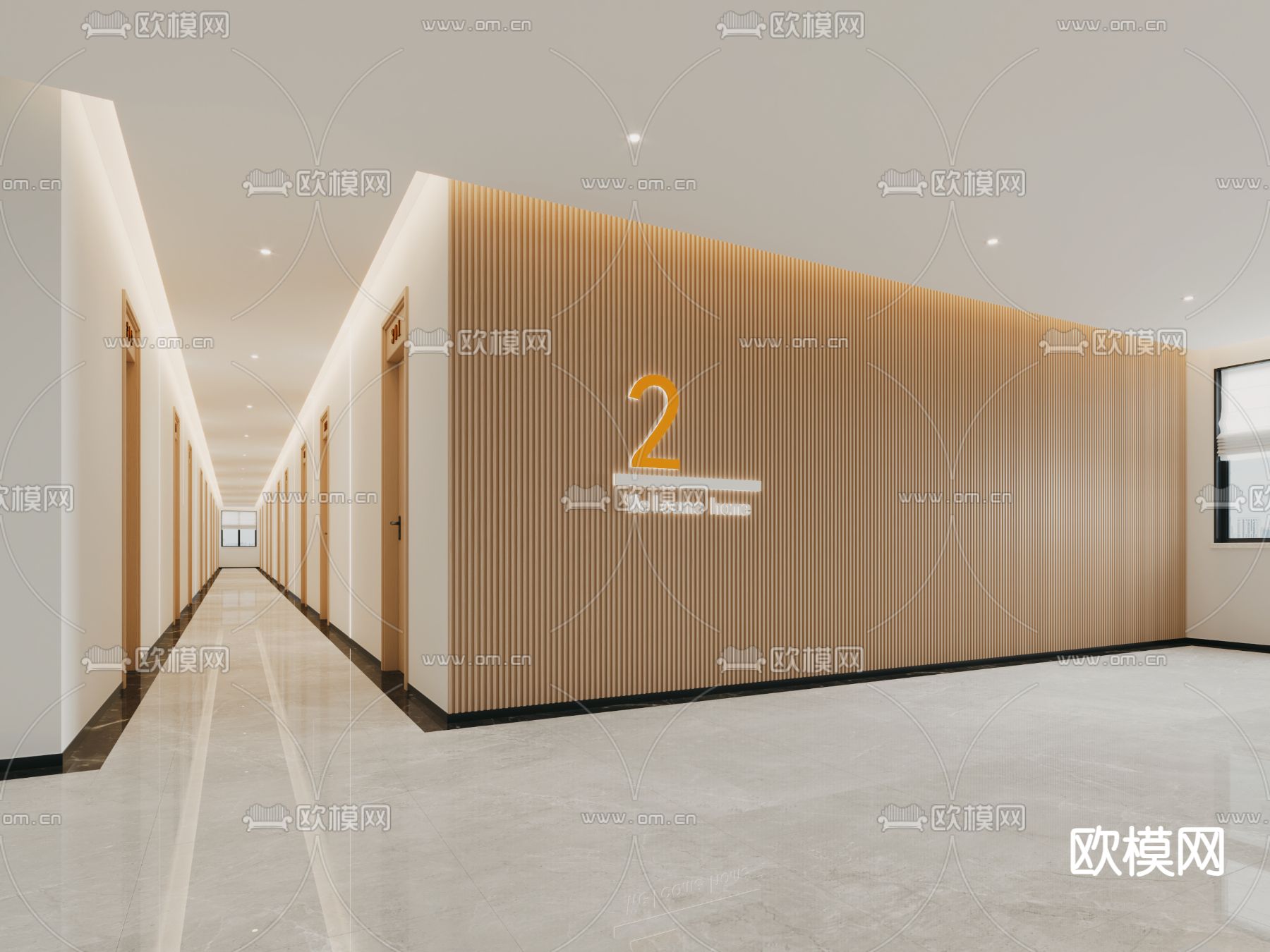 办公室过道su模型下载（渲染图2）