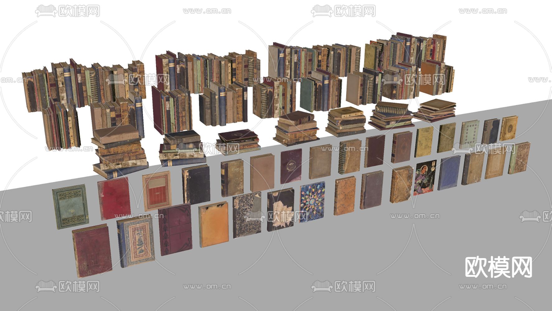 欧式古典书本 书籍su模型下载（渲染图1）