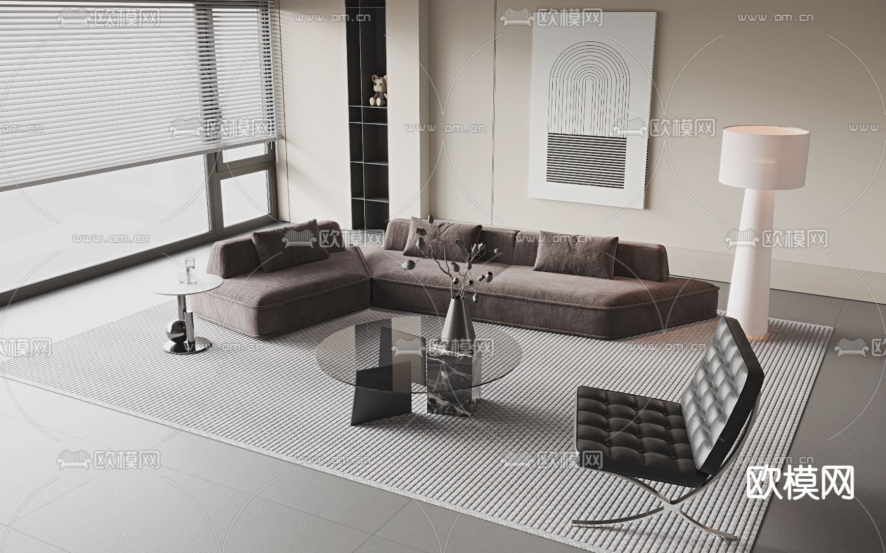 现代组合沙发3d模型下载