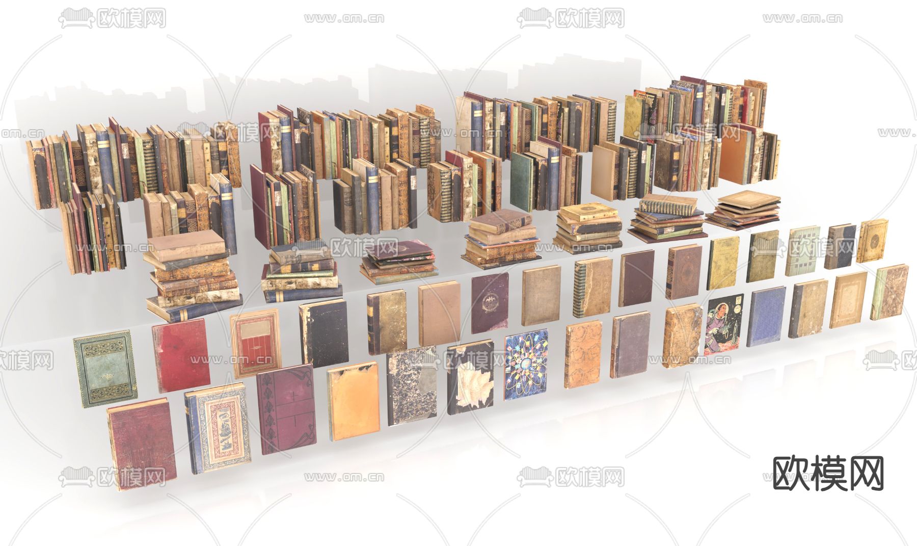 欧式古典书本 书籍su模型下载（渲染图2）