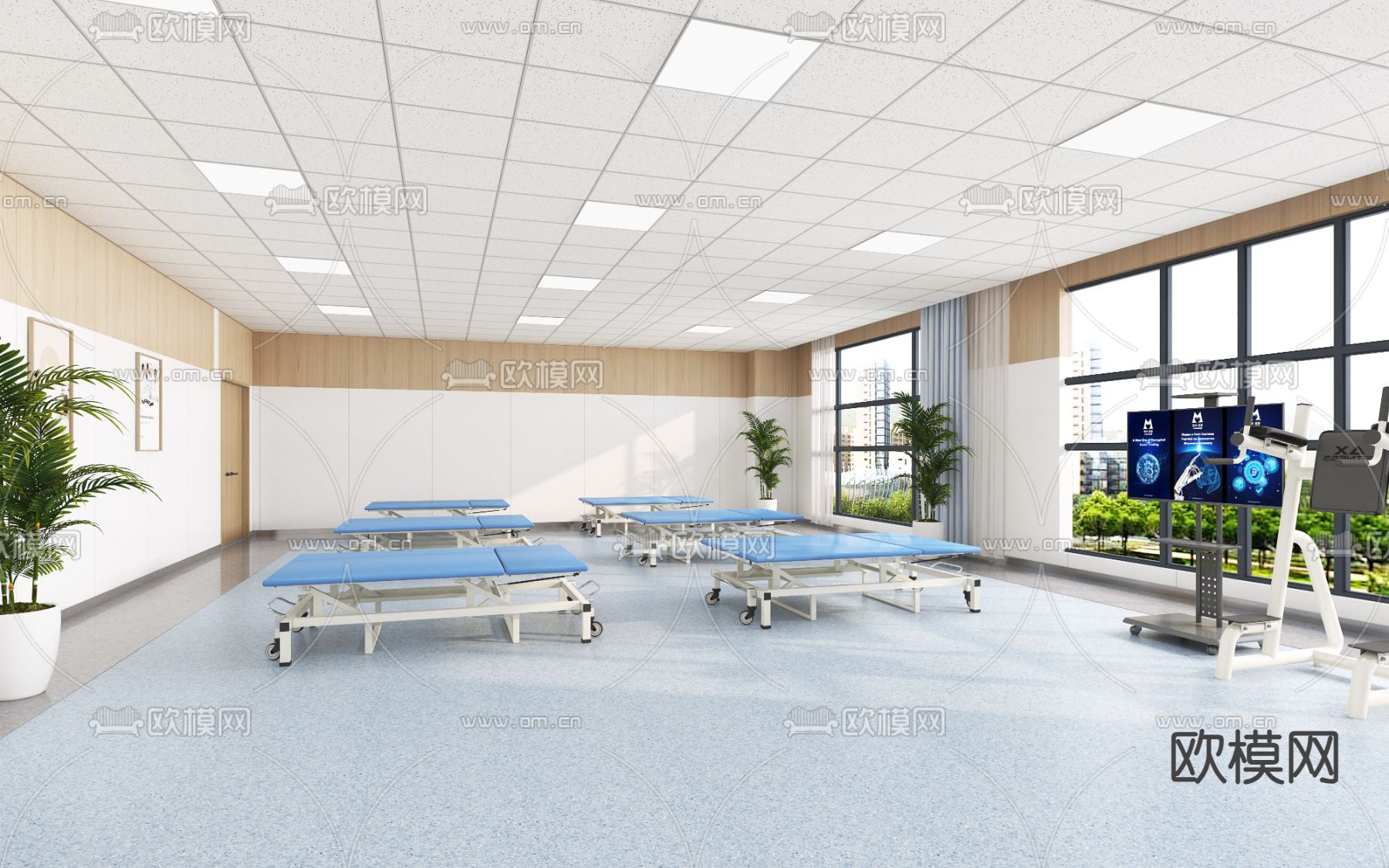 医院康复室 训练室su模型下载（渲染图2）