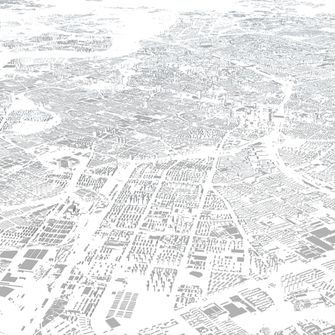  沈阳市城市建筑 鸟瞰规划 简模规划图su模型 