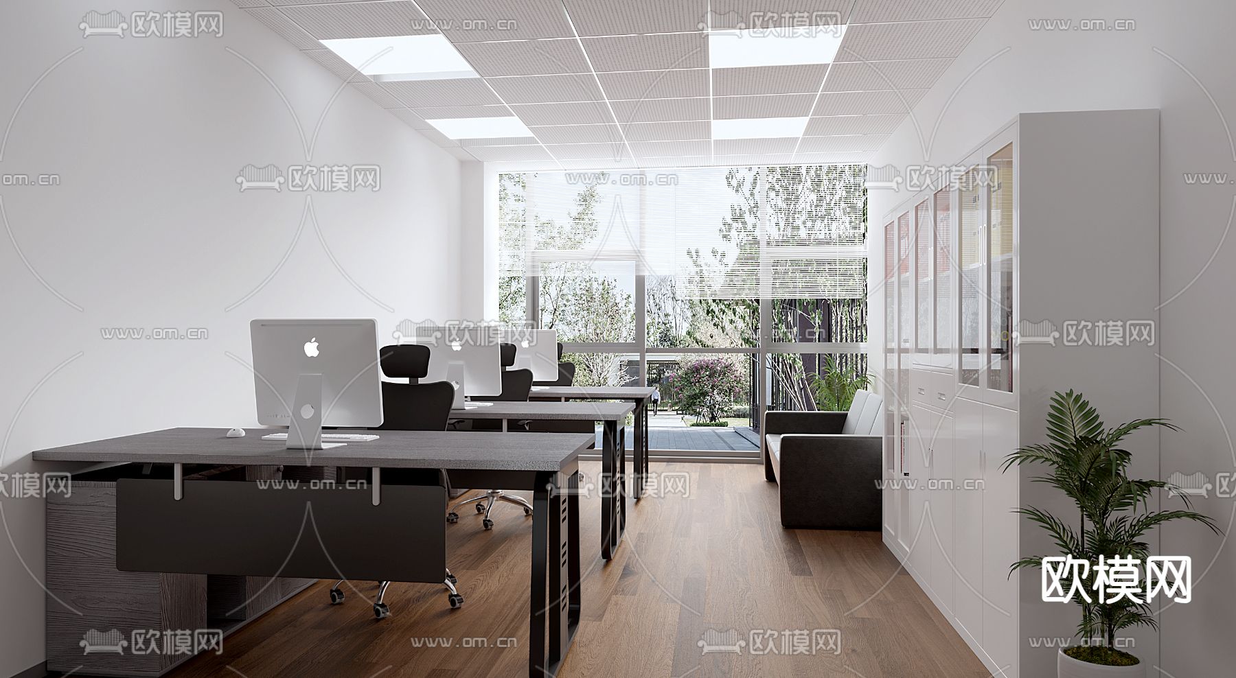 小办公室su模型下载（渲染图2）