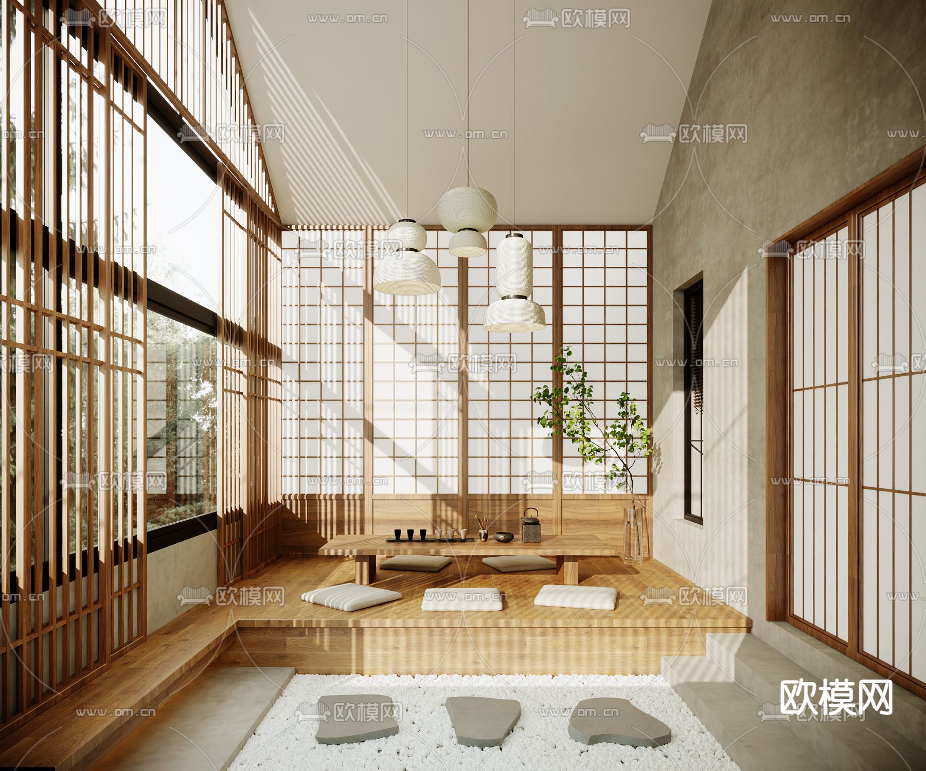 日式茶室3d模型下载