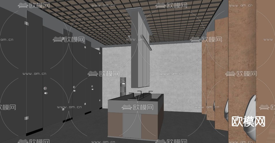现代公共卫生间su模型下载_ID15332038_sketchup模型下载-欧模网