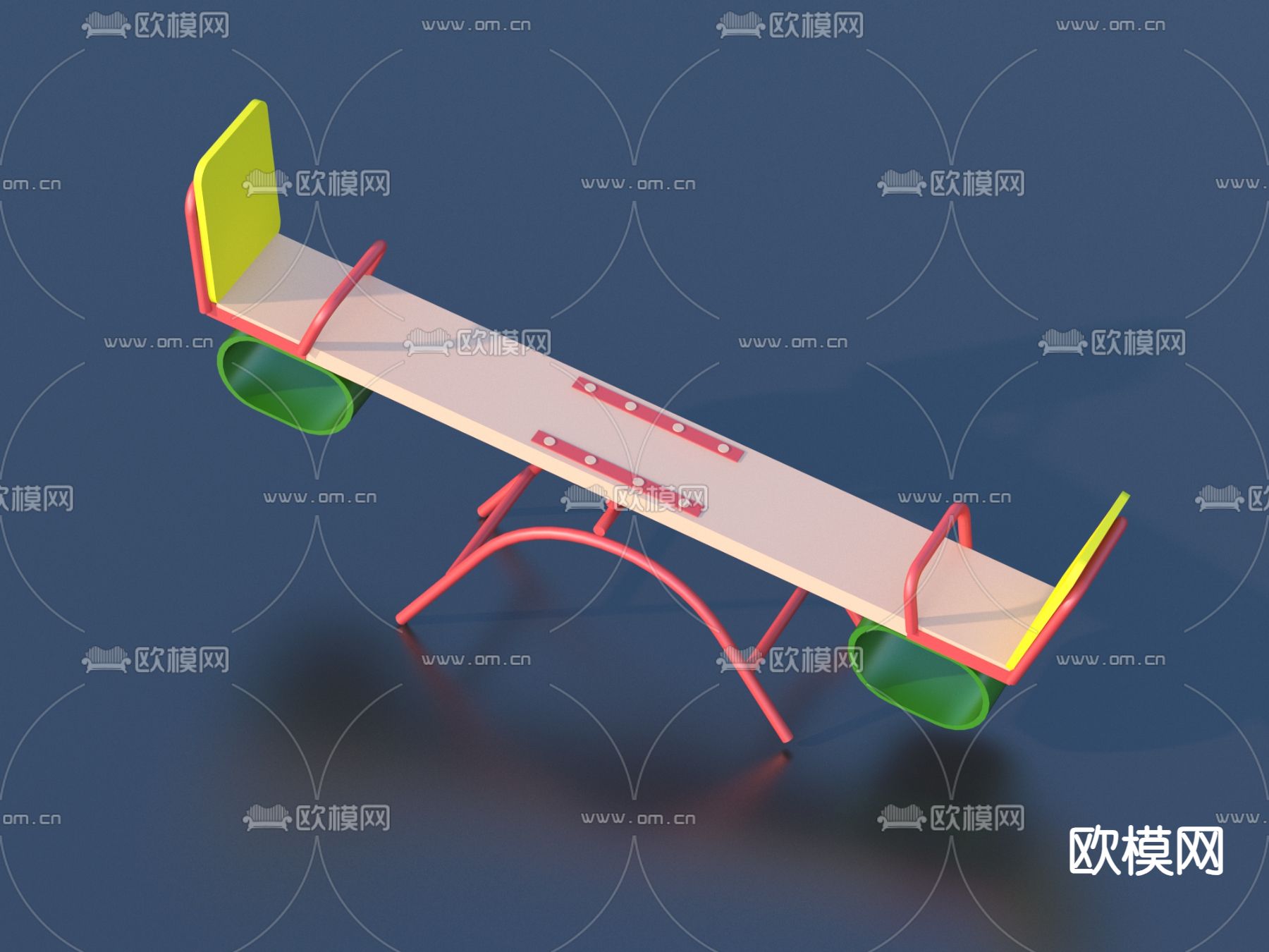 跷跷板 游乐设备3d模型下载