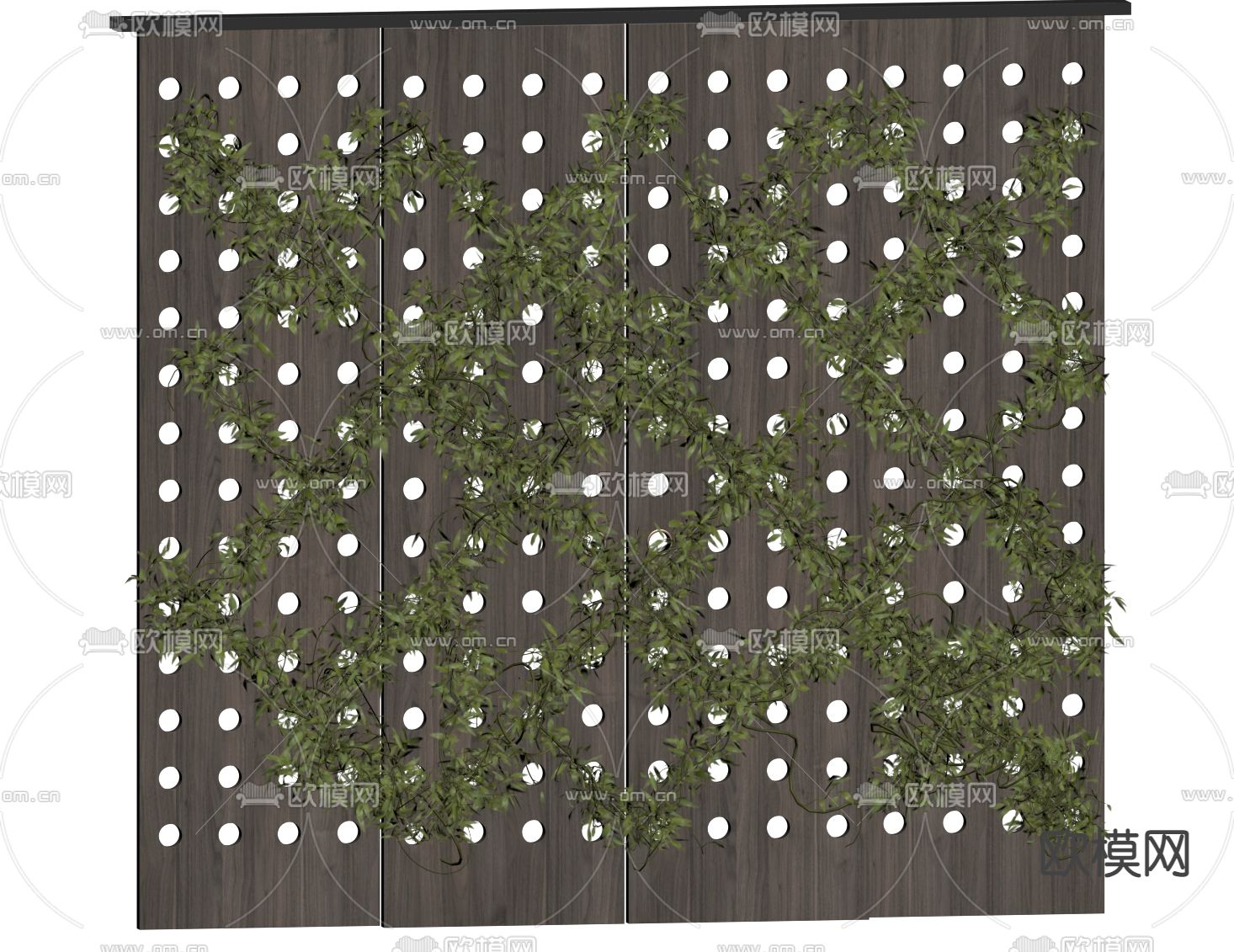 绿植墙 藤曼墙su模型下载（渲染图1）