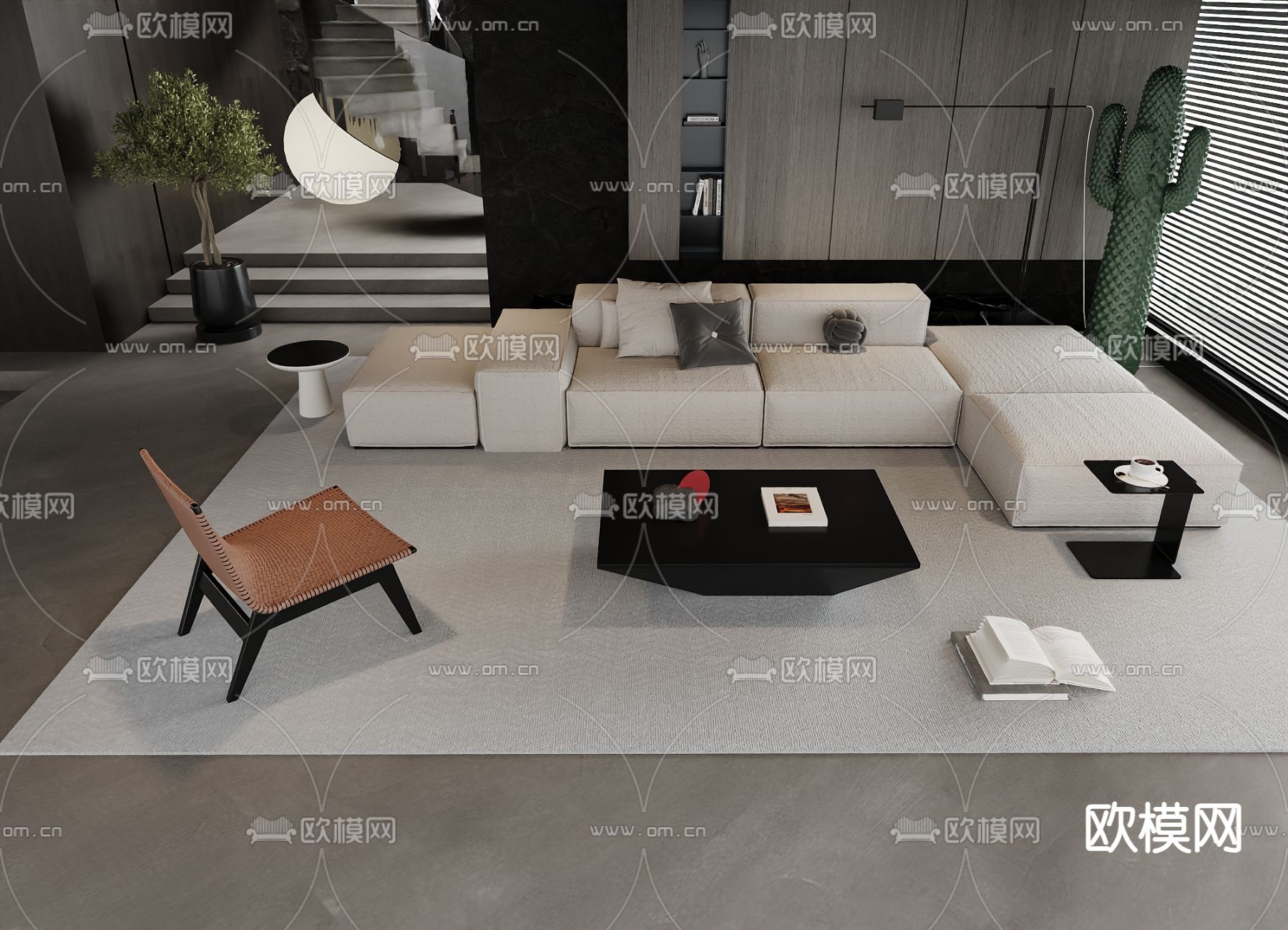 现代模块沙发 组合沙发3d模型下载