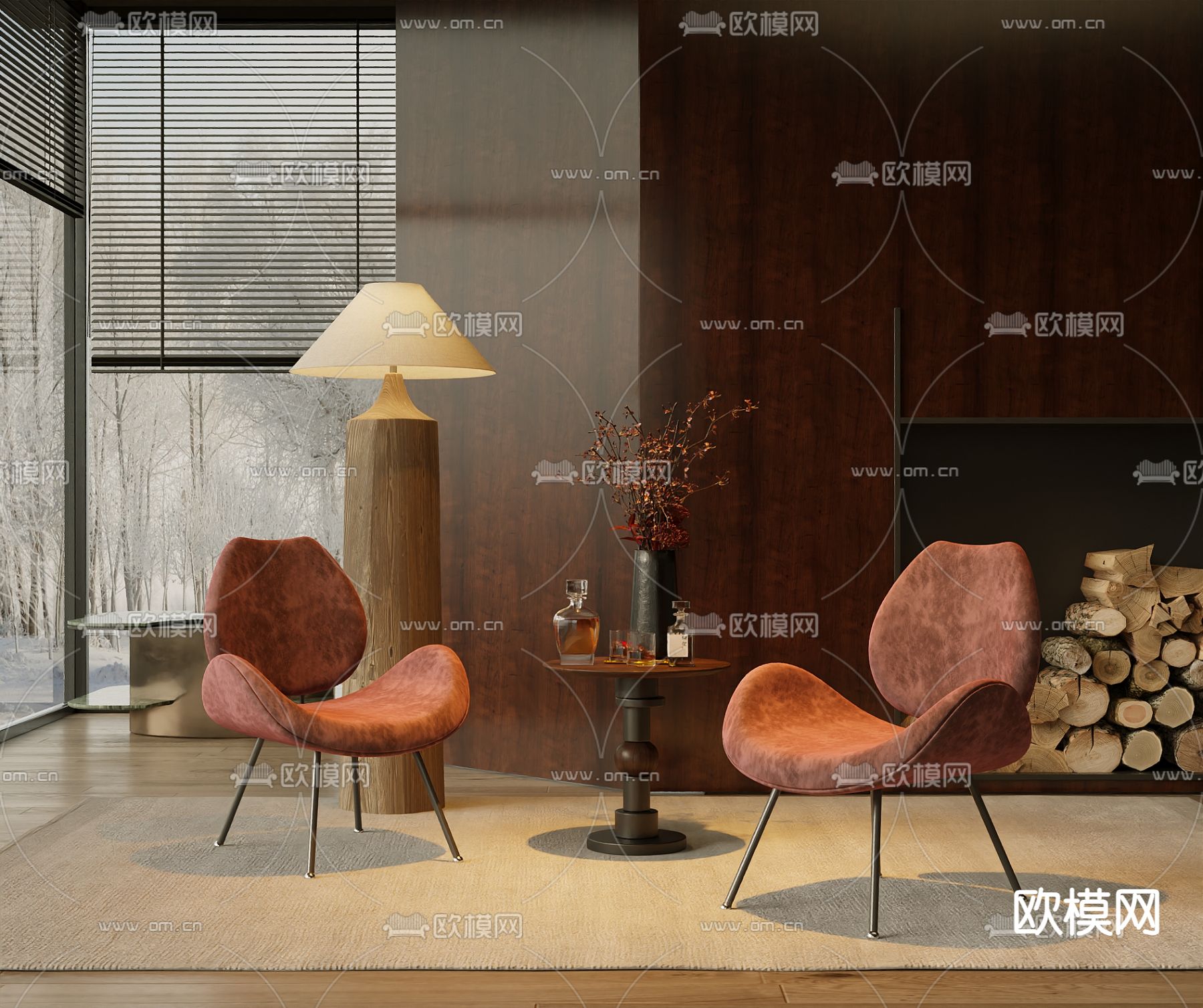 法式椅子 休闲椅3d模型下载