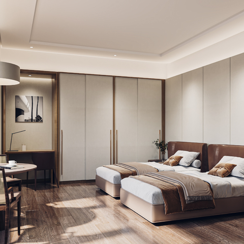  侘寂酒店客房su模型 