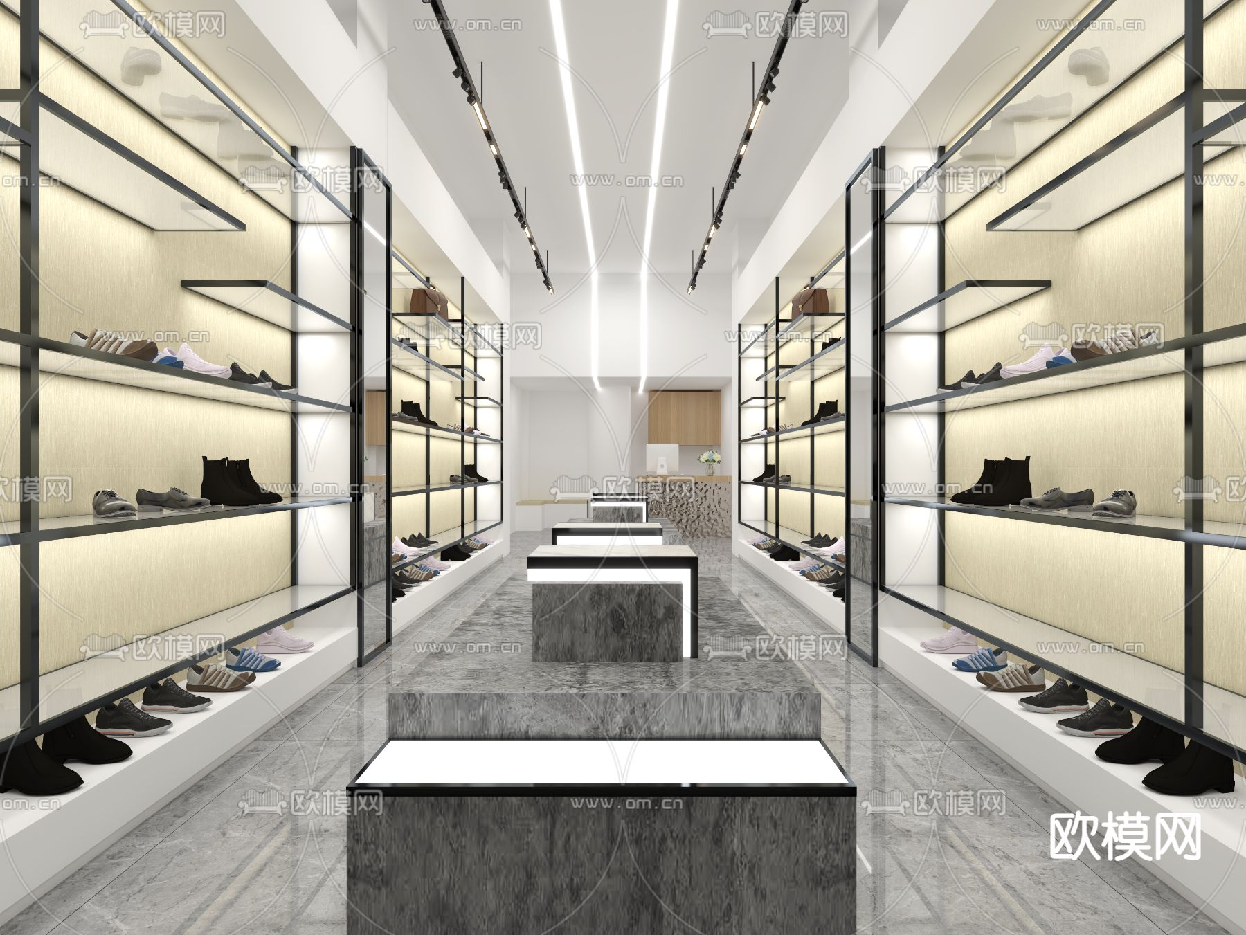 现代鞋店3d模型下载