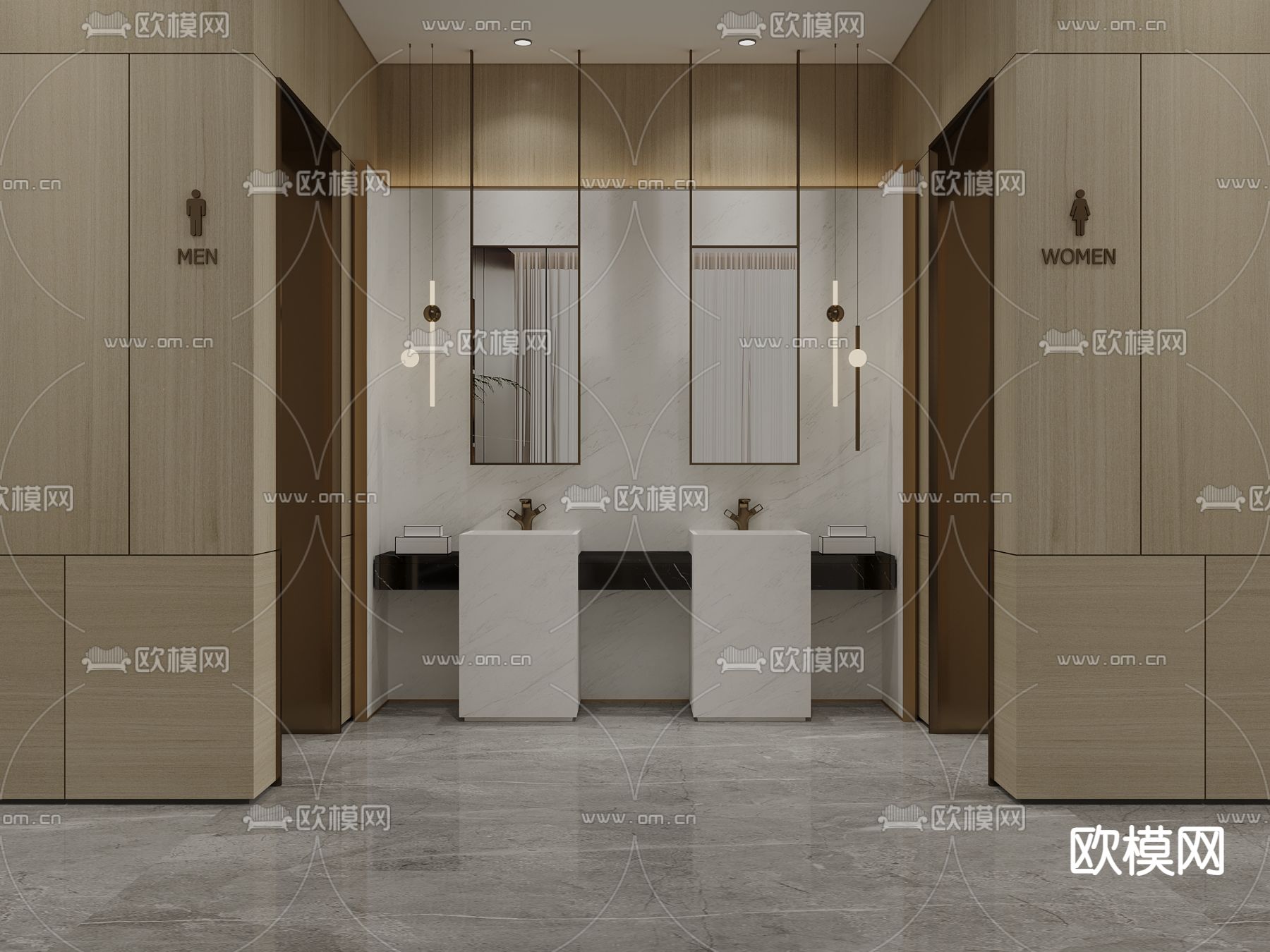 卫生间 洗手间su模型下载（渲染图2）