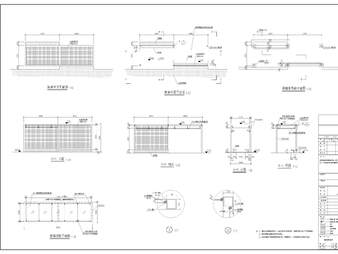  玻璃廊架节点大样图 