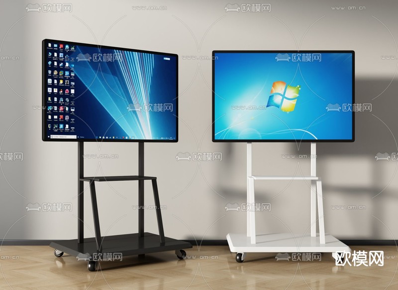 现代电视移动支架3d模型下载