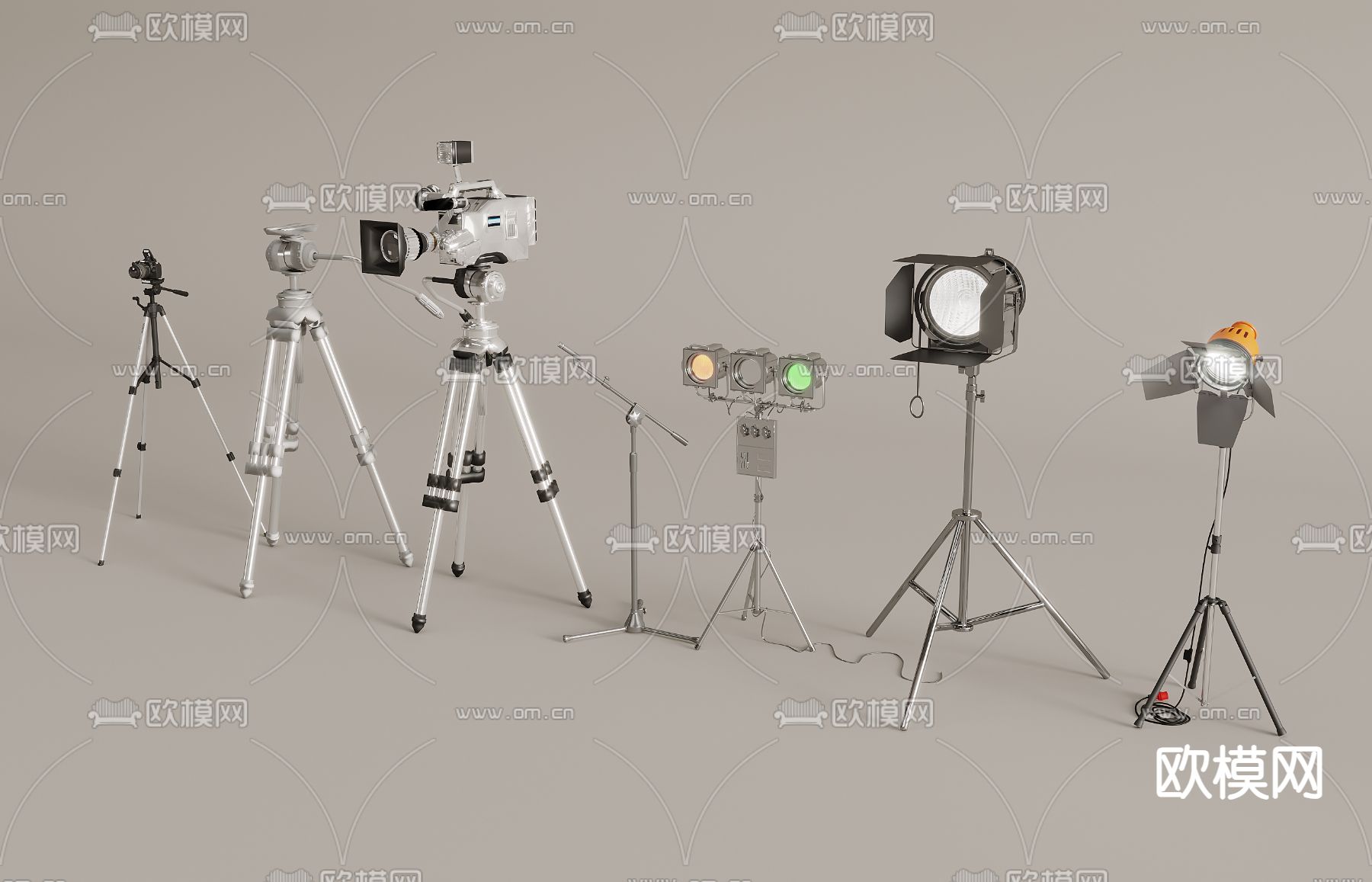 摄影器材 摄影机 射灯su模型下载（渲染图2）