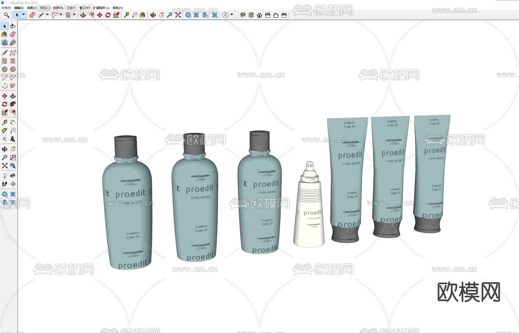 化妆品 护肤品 润肤露 洗护用品su模型下载（渲染图1）