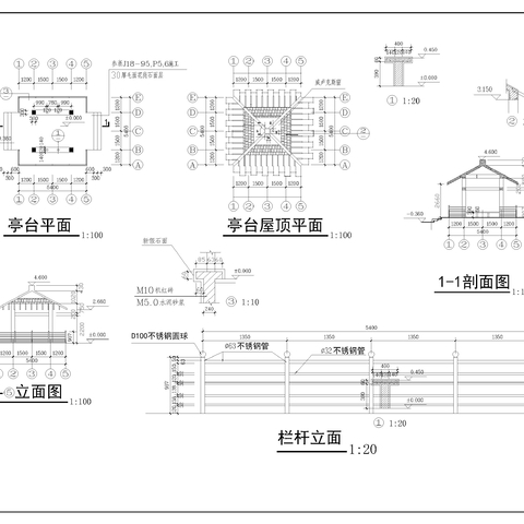  方亭cad施工圖 