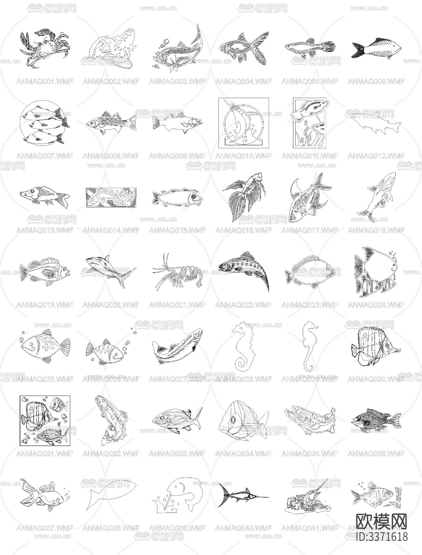 海洋生物CAD图库下载（渲染图5）