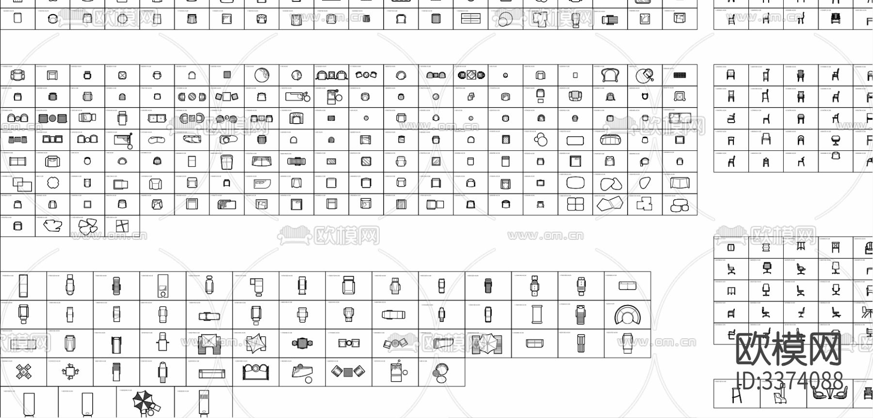 椅凳平立面 遮罩CAD图库下载（渲染图4）