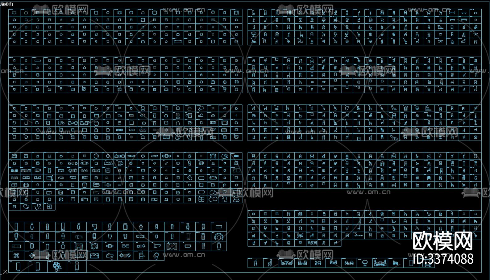 椅凳平立面 遮罩CAD图库下载（渲染图6）