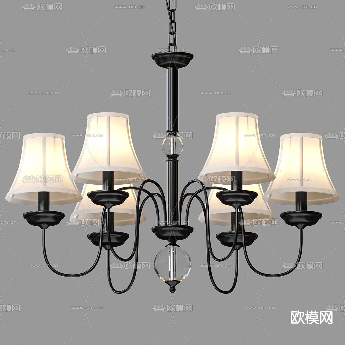 简欧吊灯 多头吊灯3d模型下载