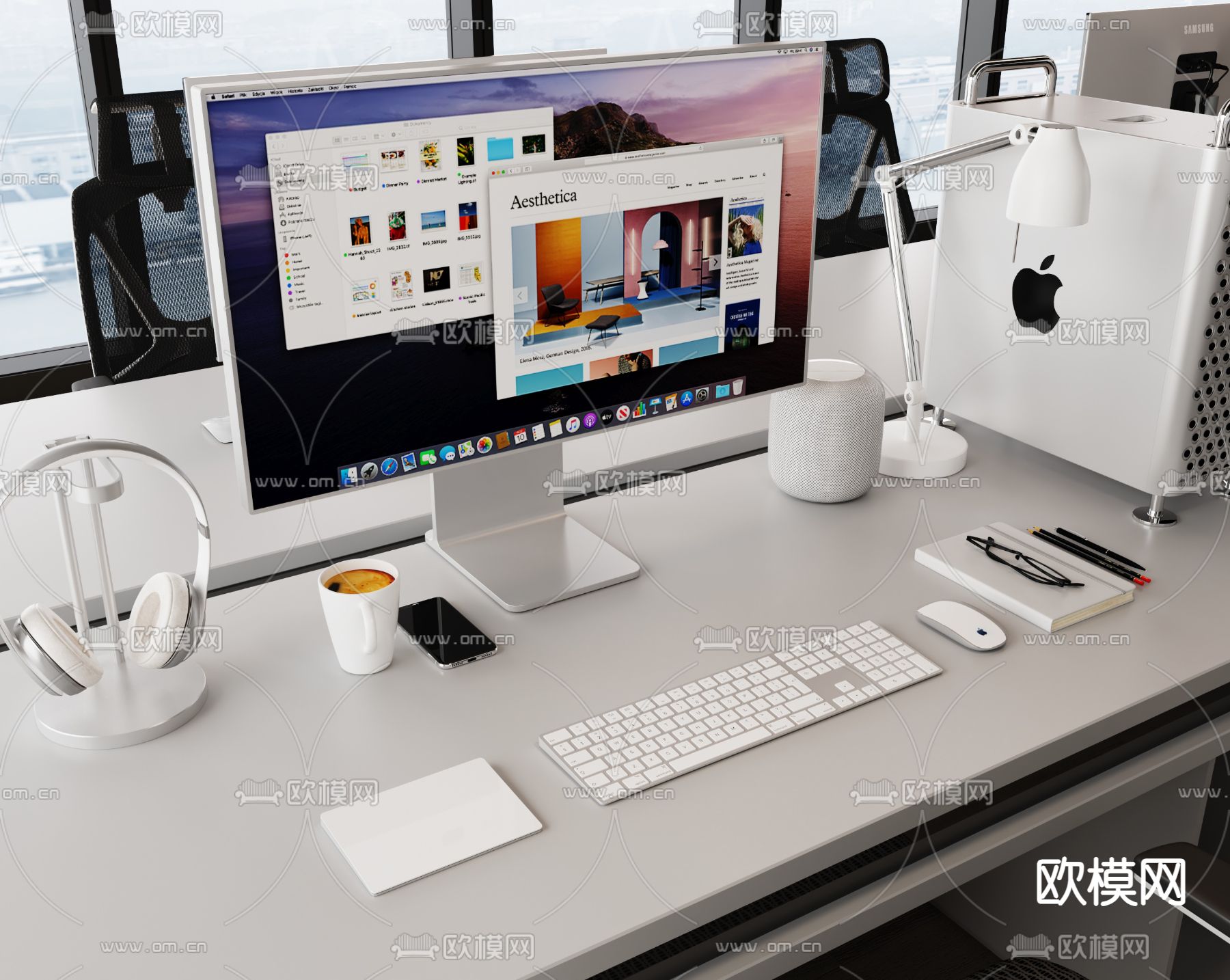 办公用品 电脑 头戴式耳机su模型下载（渲染图2）