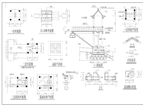  四角亭CAD施工圖 