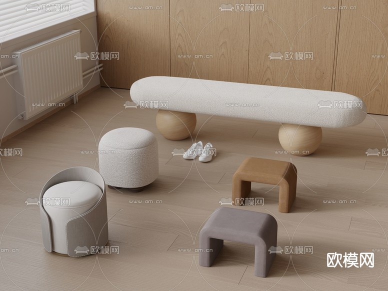 现代凳子 沙发凳 矮凳3d模型下载