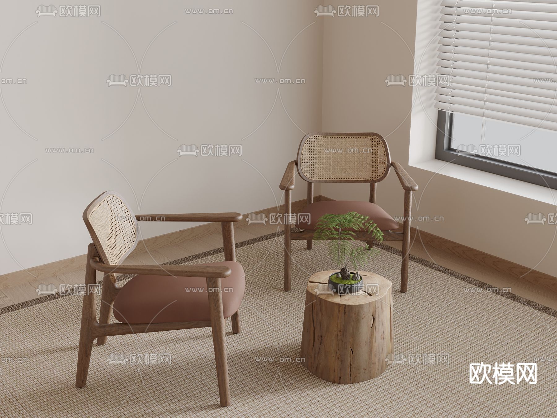 侘寂椅子 休闲椅3d模型下载