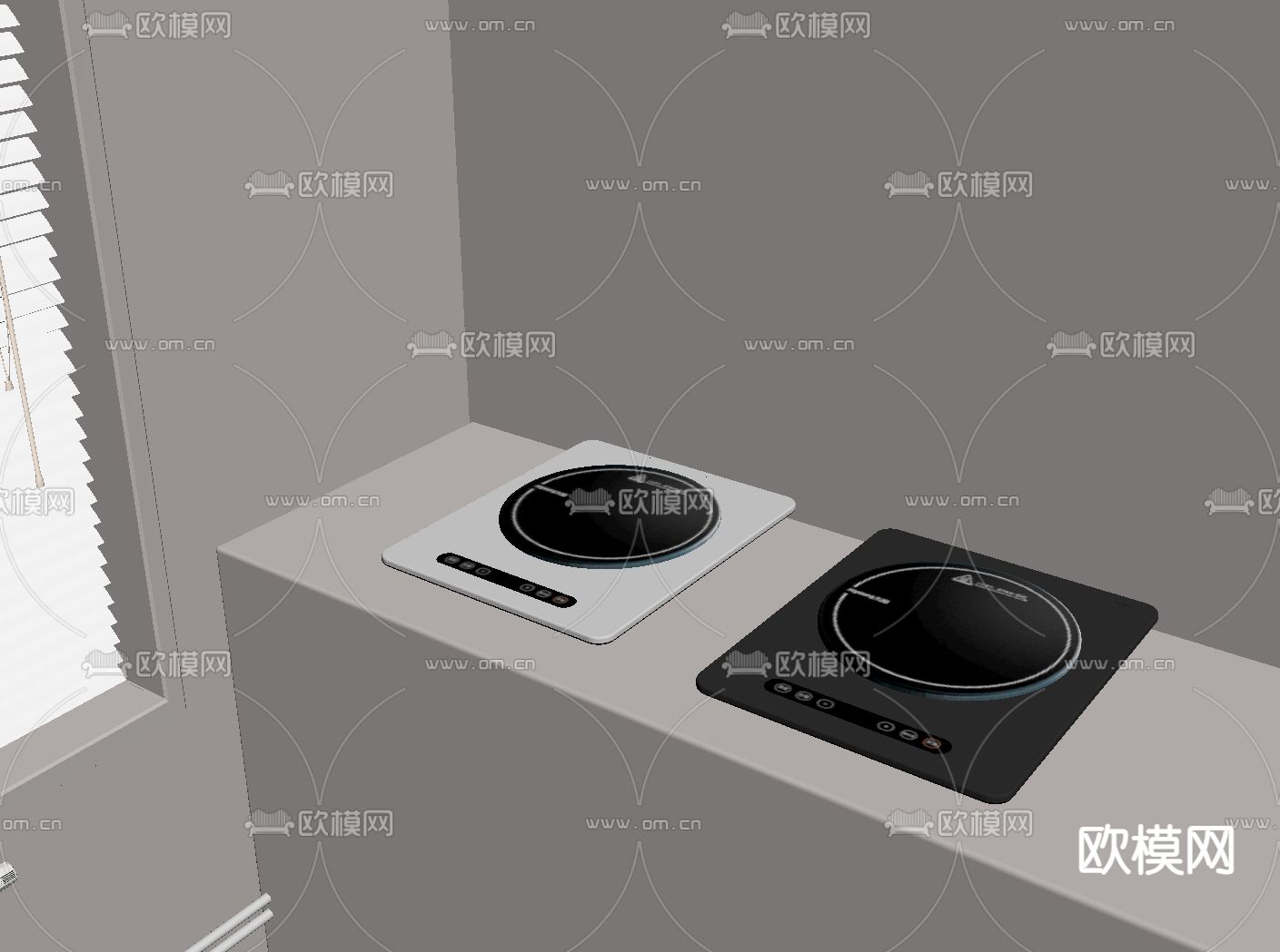 现代电磁炉su模型下载（渲染图1）
