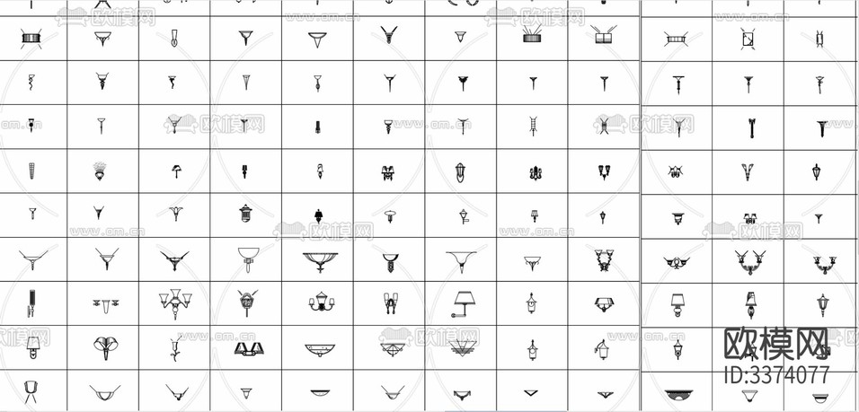 灯具平立面CAD图库下载(渲染图7)