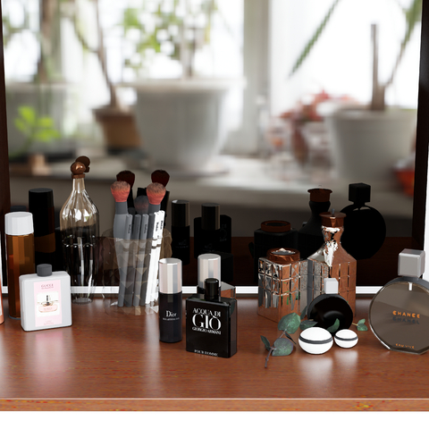  化妆品 眉笔香水 乳液su模型 