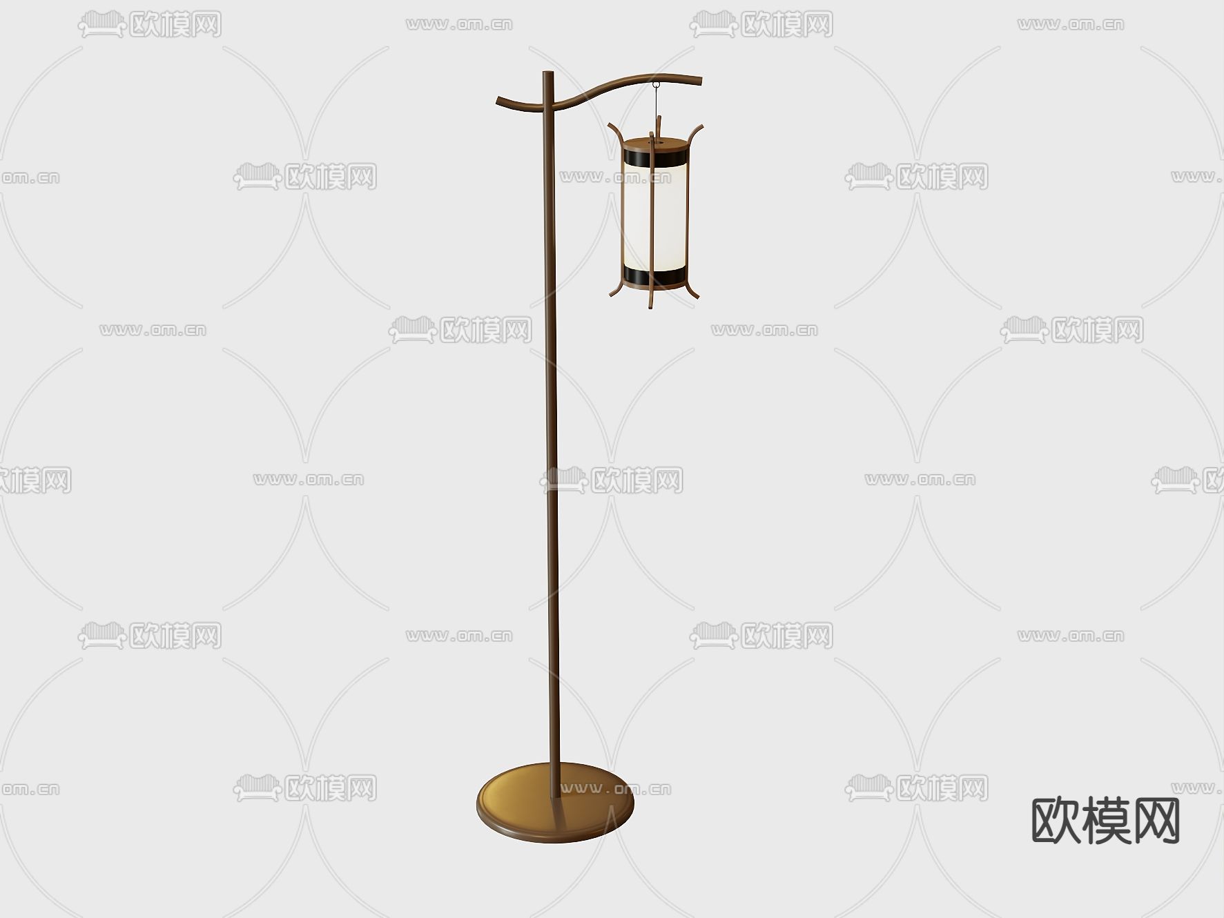 中式落地灯3d模型下载