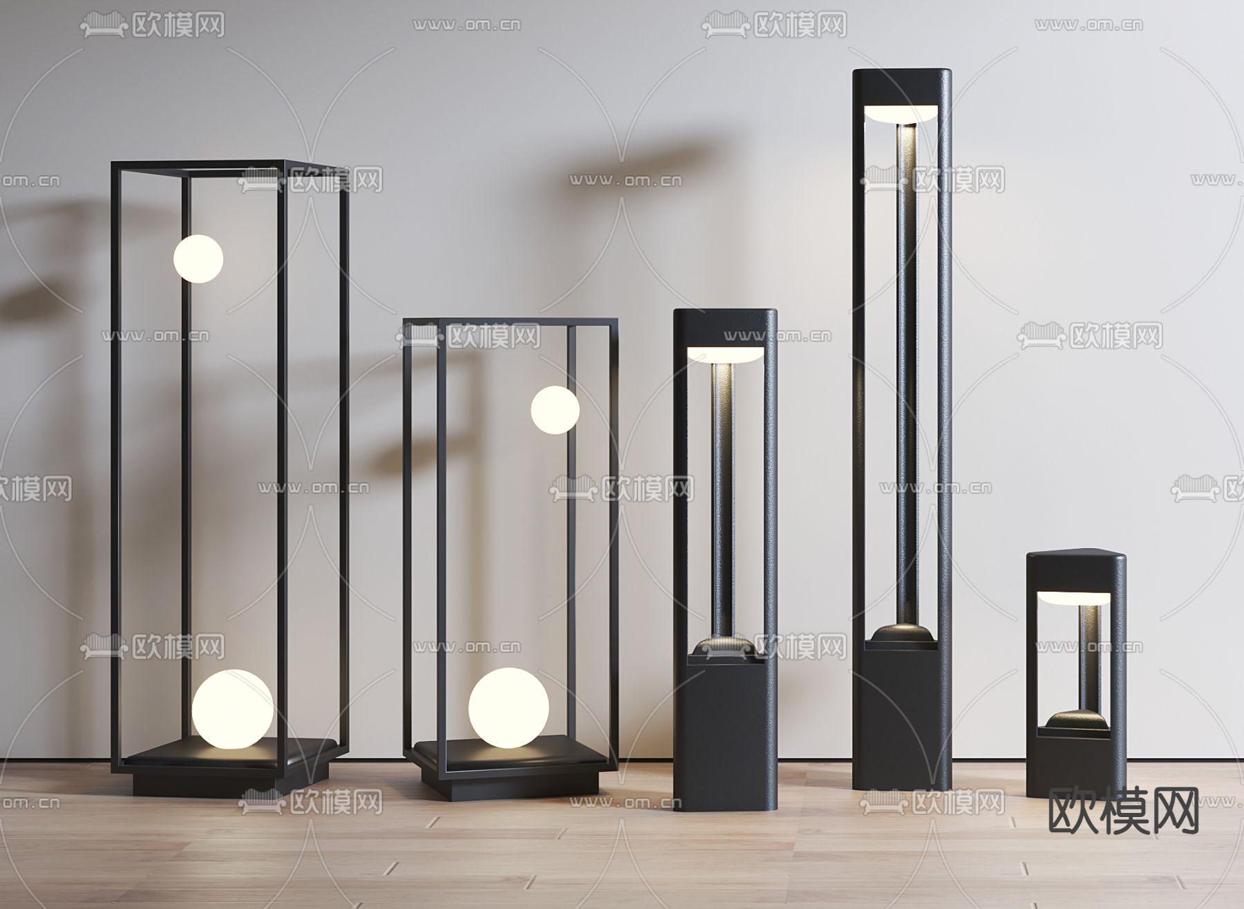 现代户外灯3d模型下载
