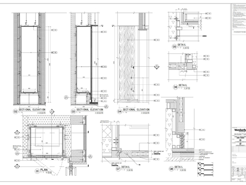  酒店客房墙体做法节点大样图 