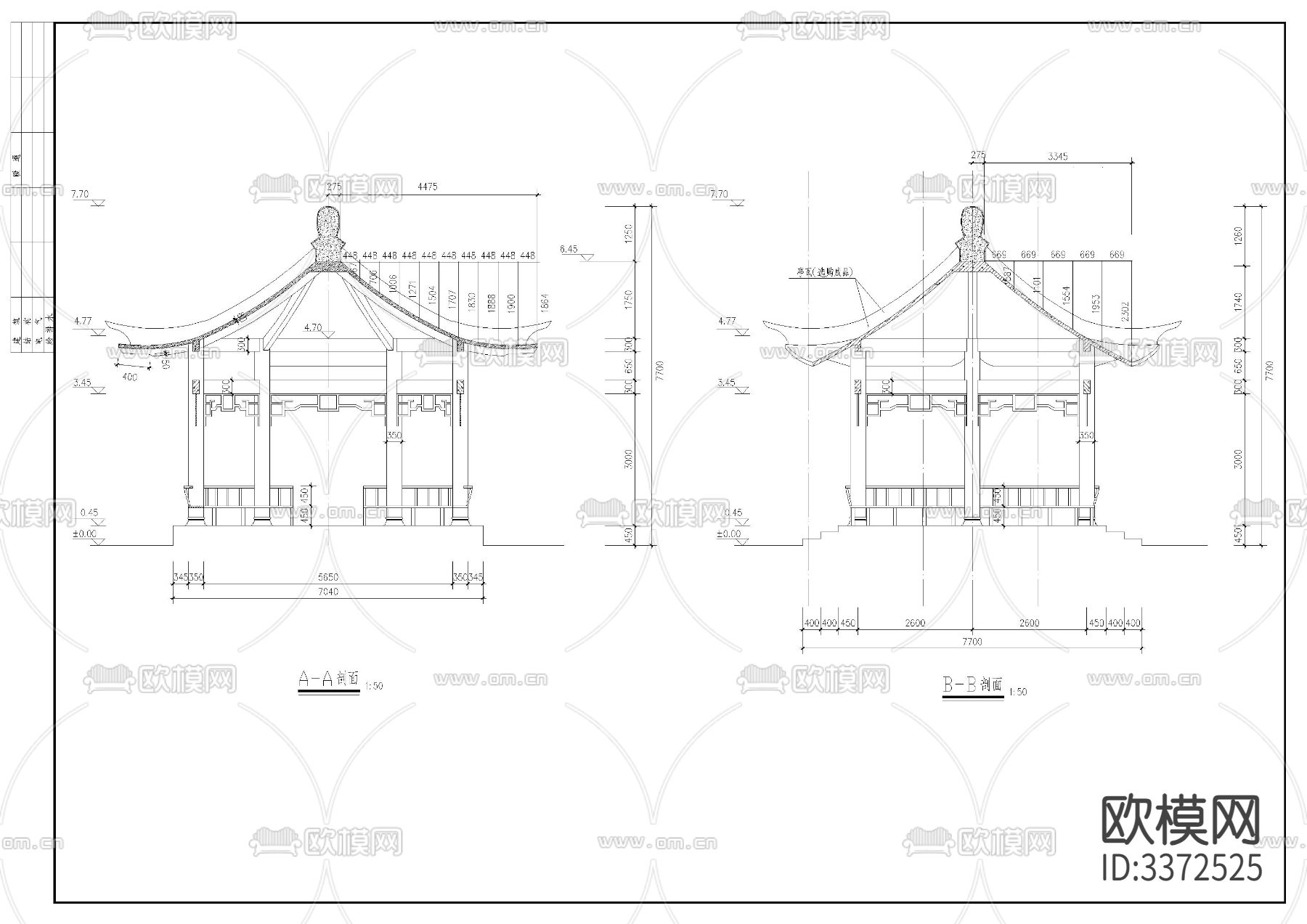 六角亭节点大样图下载（渲染图2）
