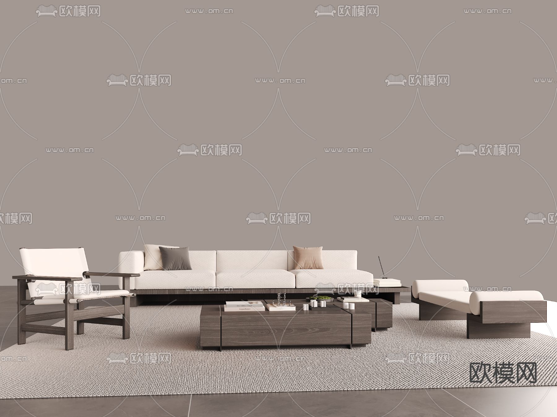 中古风组合沙发3d模型下载