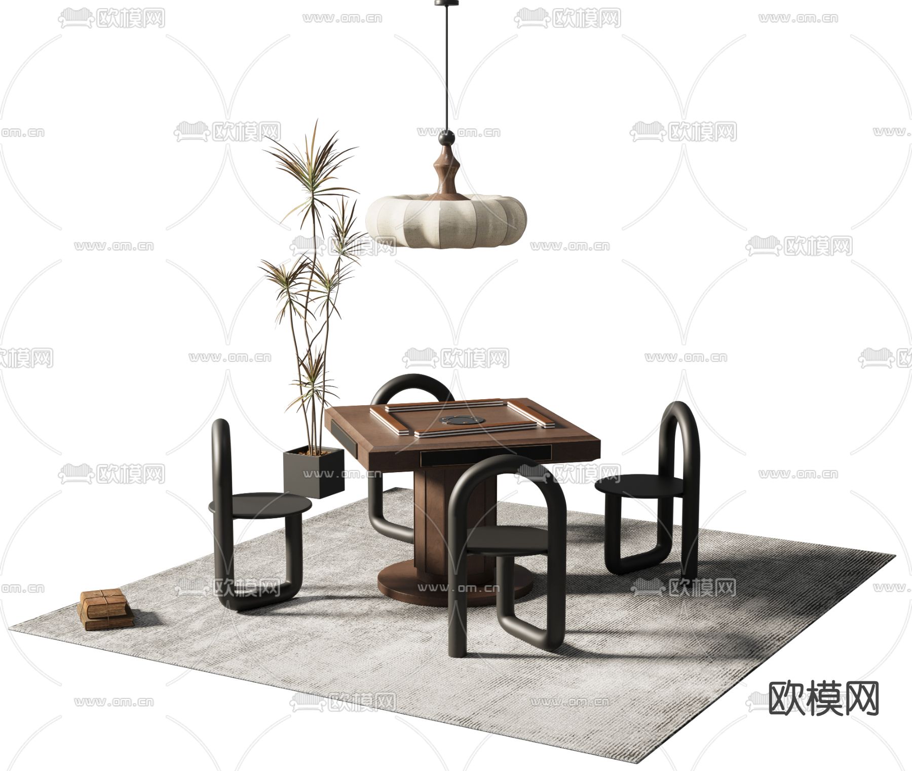 新中式麻将桌3d模型下载