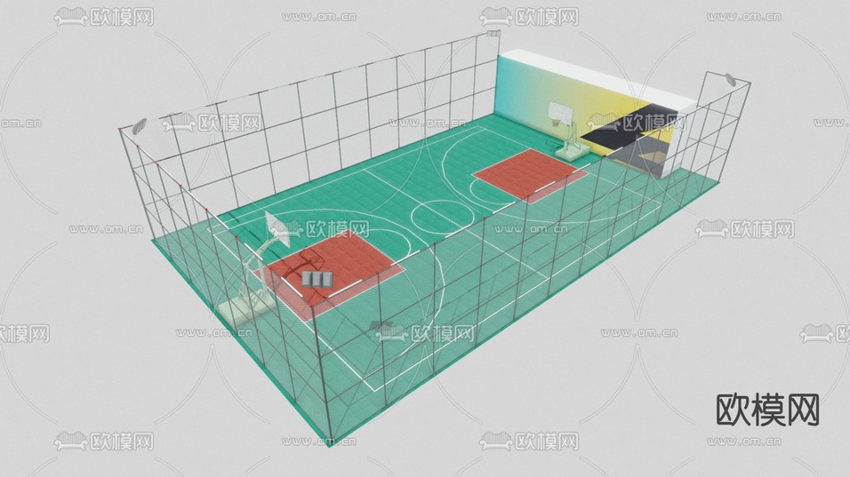 篮球馆 篮球场3d模型下载(渲染图1)