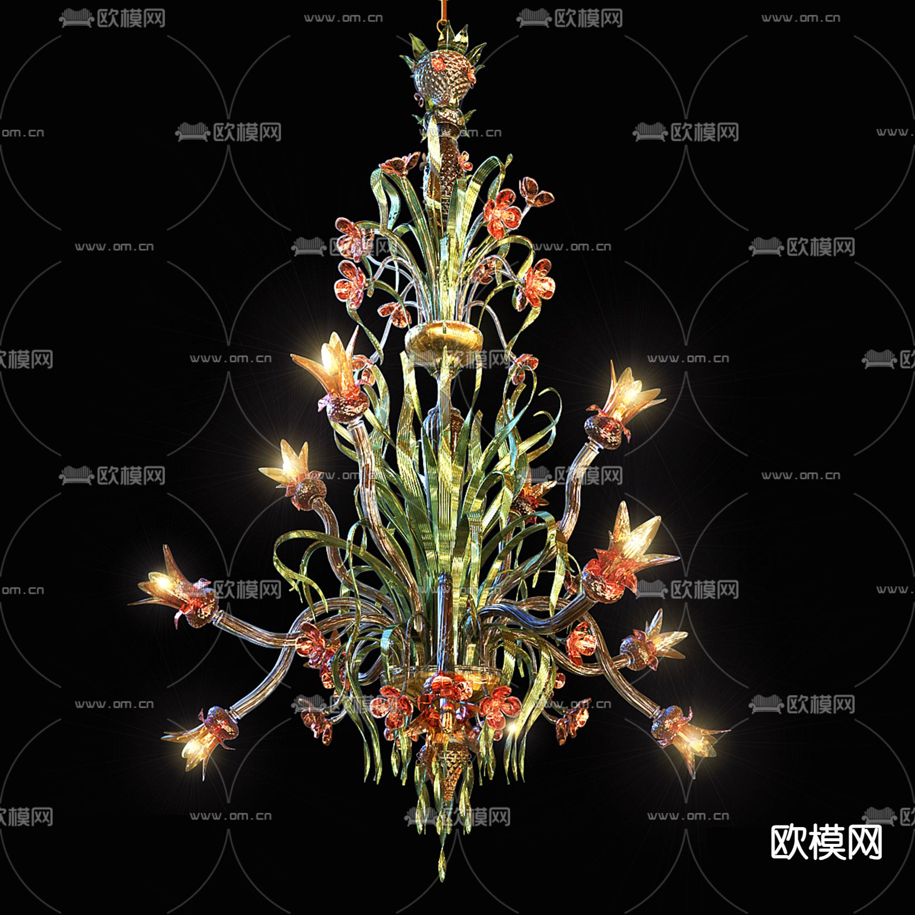 DeMajo 东南亚吊灯3d模型下载