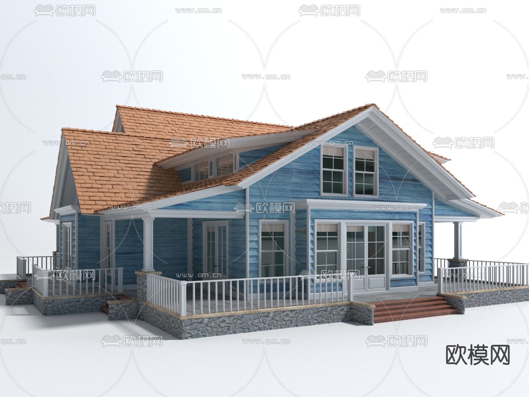 别墅外观3d模型下载