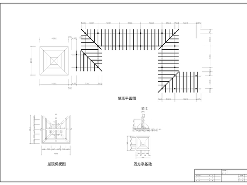  木廊亭子节点大样图 
