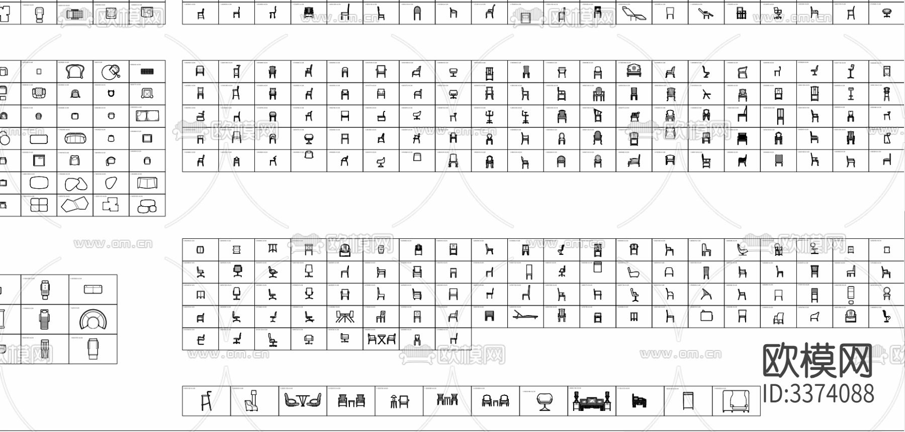 椅凳平立面 遮罩CAD图库下载（渲染图5）