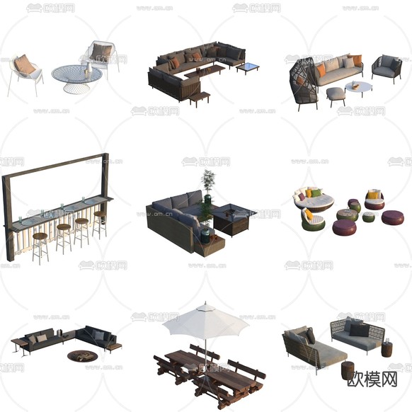 現(xiàn)代戶外沙發(fā)3d模型下載