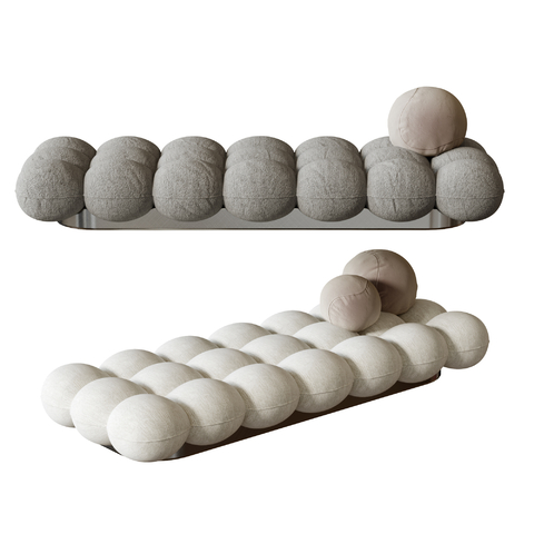  现代沙发凳 长凳 脚踏su模型 