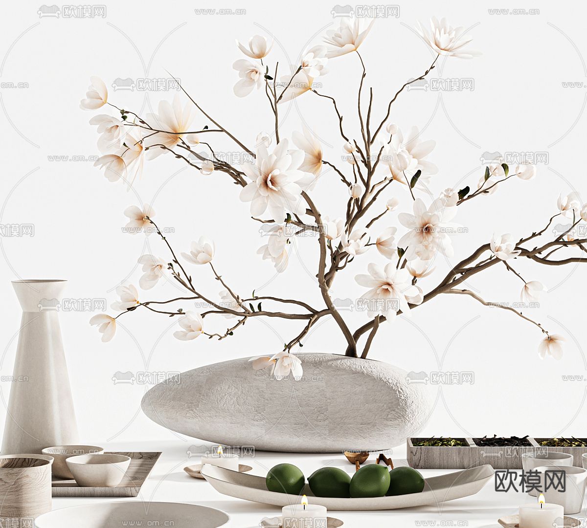 日式餐具 餐盘 餐布3d模型下载（渲染图2）