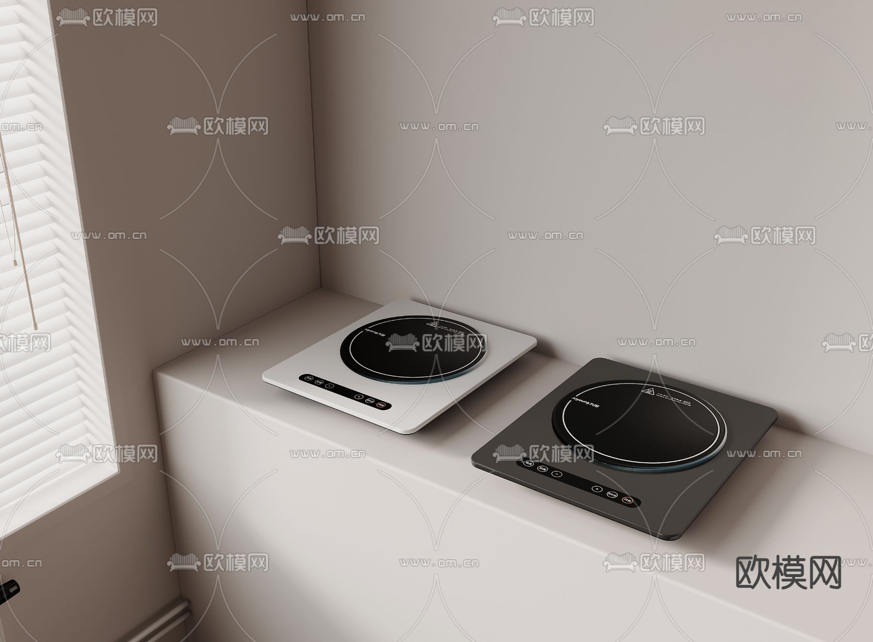 现代电磁炉su模型下载（渲染图2）
